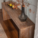 Console with Solid Wood for Living Room, Long Sofa Behind Couch, Retro Narrow Entryway W3158P297409