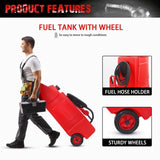 ZNTS 15 Gallon Gas Caddy With Wheels, Fuel Transfer Tank Gasoline Diesel Can,Fuel Storage Tank For 53521178