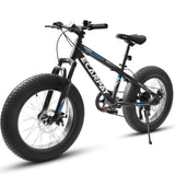 ZNTS A20316 20 Inch Fat Tire Bike Adult/Youth Full Shimano 7 Speed Mountain Bike, Dual Disc Brake, W1856P152434