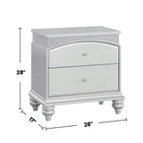 2 Drawers Wooden Nightstand in Platinum Finish B016P256133