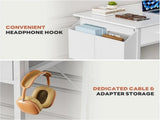 32 Inch Small Desk Computer Desk with 2 Fabric Drawer Storage Bag Iron Hook Gaming Writing Table, 85063693