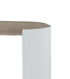 Oak and White High Gloss Sofa Table with Bottom Shelf B062P209138