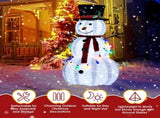 4FT Lighted Snowman Christmas Yard Decorations, Pre-lit Pull Up Snowman with 100 White LEDs, 63276687