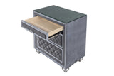 1pc Glam 3-Drawer Nightstand Velvet Tufted Drawer Front Jewelry Tray Faux Crystal Drawer Knobs B011P228567