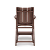 Brown Modern Counter Chair Sleek HDPE Poly Lumber for Dining, Patio, and Garden Comfort B195P198786