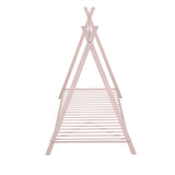 House Bed Tent Bed Frame Twin Size Metal Floor Play House Bed with Slat for Kids Girls Boys , No Box WF286773AAH