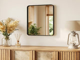 Anti-Fog Bathroom Wall Mirror 20" x 28" Shatterproof Mirror with Rectangular Metal Frame, Black 85679535
