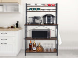 5-Tier Bakers Rack with 10 S-Shaped Hooks, Industrial Microwave Oven Stand, Free Standing 55910941