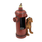 ZNTS 16.2x11x26.8" Red Fire Hydrant Water Fountain with Dog Bird Accents, Outdoor Fountian with Light W2078P178884