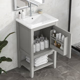 ZNTS 20" Bathroom Vanity with Sink, Bathroom Cabinet with Soft Closing Door, Storage Rack and Open Shelf, WF308492AAE