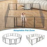 ZNTS 16 Panels Dog Playpen for outdoor,yard,camping,24"Height dog fence with 2 doors. 95314411