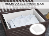 55L Bamboo Laundry Basket with Lid & Removable Liner Bag, Large Cloth Hamper for Bathroom & Bedroom 64163704