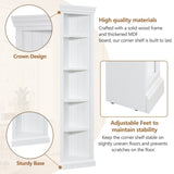 83.4"Tall Modern Corner Shelf,5 Tier Corner Bookcase with LED Light, Storage Standing Shelf Unit, N751P191709K