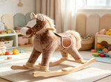 Plush Toddler Rocker Kids Rocking Horse with Solid Wooden Base Premium Ride-On Toy for Little 18291222