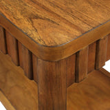25'' Rectangular Farmhouse End Table with Storage Shelf, Sofa Side Table with Solid Wood Legs for W1202P177312