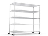 5 Tier 7500lbs Heavy Duty Adjustable Storage Rack Metal Shelf Wire Shelving Unit with Wheels & Shelf W155083060