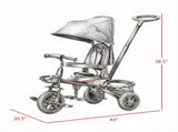 Black Foldable Toddler Trike 1-5Y Travel-Friendly with Storage, Reversible Seat, Safety Harness 63815186