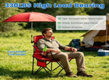 Folding Camping Chair with Detachable 8-Rib Sun Umbrella, 42.13 Inch Canopy Aluminum Alloy Portable 31624420