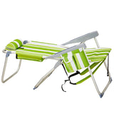 63*70*99cm Heightened Oxford Cloth Silver White Aluminum Tube Bearing 100kg Beach Chair Green 51900135