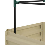 Cream white galvanized planter box with rattan holder 24 "x 24" x 11.75" 15161950