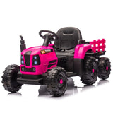 ZNTS Ride on Tractor with Trailer,24V 400W Powered Electric Tractor Toy w/Remote Control,electric car for W1578P194694