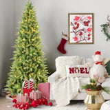 Artificial 8ft Green Christmas Tree with 1612PVC/Hard Needle Mixed Branch Tips, 500L warm white led, 98277743