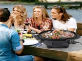 Red 1200W Electric BBQ Grill with Double-Zone Cooking, 2-in-1 Freestanding & Countertop Grill for 63293841