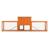 ZNTS Large three box rabbit cage,for Indoor and Outdoor Use, orange W2181P163957