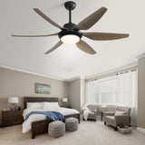 ZNTS 54 Inch Indoor Ceiling Fan With Dimmable Led Light ABS Blades Remote Control Reversible DC Motor For W934P246817