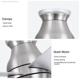 52" Low Profile Ceiling Fan in Brushed Nickel with Silver Blades W1367P185769