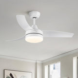 ZNTS 42 inch indoor white ceiling fan with LED light W1367P146456