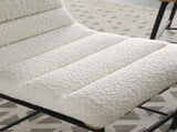 Lahni 17.75" White Boucle Fabric Counter Height Chair B061128598