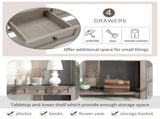 Console Table/Sofa Table with Storage Drawers and Bottom Shelf for Entryway Hallway 56860059