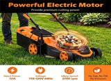 12Amp Corded Push Lawn Mower, 14 Inch Cutting Width Electric WalkBehind Mower with 5Position 33090510
