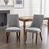 Rayon Cloth Flocking Linen Dining Chairs Channel Kitchen Dinner Chair Comfy Fabric Upholstered W1143P151493