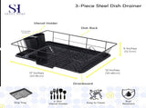 3-Piece Kitchen Sink Dish Drainer Set Black 37190908