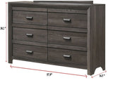 1pc Contemporary Six Drawers Dresser Brownish Gray Driftwood Finish Rustic Finish Bedroom Wooden B011P234751