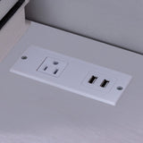 Home office writing desk Ground outlet USB-A ports finished on the back Wooden leg frame B107P302908