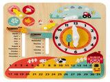 Montessori Wooden Time Learning Clock for Kids 3, All-in-One Calendar Season Weather Educational 41295050