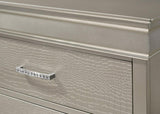 1pc Modern Glam Style Two Drawers Nightstand Champagne Finish Solid Wood Crystal-Like Diamond Tufted B01181332