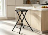 Foldable Backless Bar Stool, Waterproof HDPE Seat Counter Height Stool with Metal Frame, 330LBS 44714087