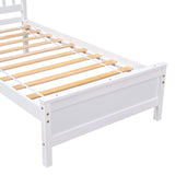 Twin Bed with Headboard and Footboard for Kids, Teens, Adults,with a Nightstand,Wite W50459230