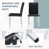 Four Black PU dining chairs,Silver Metal Legs.Simple and versatile, comfortable and accompanied. W1151P269018