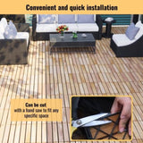 30 PCS Interlocking Deck Tiles Striped Pattern, 12" x 12" Square Yellow Acacia Hardwood Outdoor W2391P276697