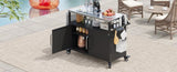 K&K 54.5" Outdoor Kitchen Island with Stainless Steel Tabletop, Metal Grill Cart Table with Storage N707P270779B