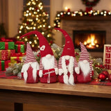 4PCS Set 21.3" Tall Christmas Gnome Family Red Halloween Decorations Harvest Festival Autumn Indoor 99591548