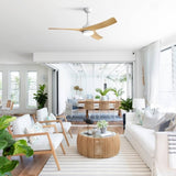 52 Inch Modern Ceiling Fan with 18W LED Light and Remote Control 3 ABS Blades DC Motor for Bedroom W934P285765