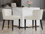 27inch-counterstool, modern design with smooth, light - colored fabricnd circular footrest with N780P224409B