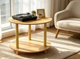 2-Tier Small End Table, Round Side Table For Room, Round Corner Table for Small Spaces, 91380390
