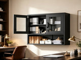 Steel Wall-Mounted Cabinet Display Cabinet 31.50 31.50 11.81 Inches Black 66164525